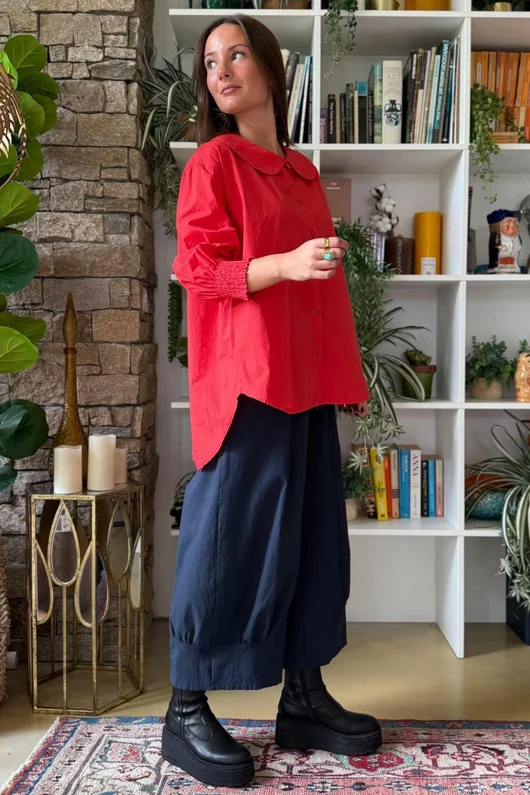 Paloma Tela Peter Pan Blouse Chilli